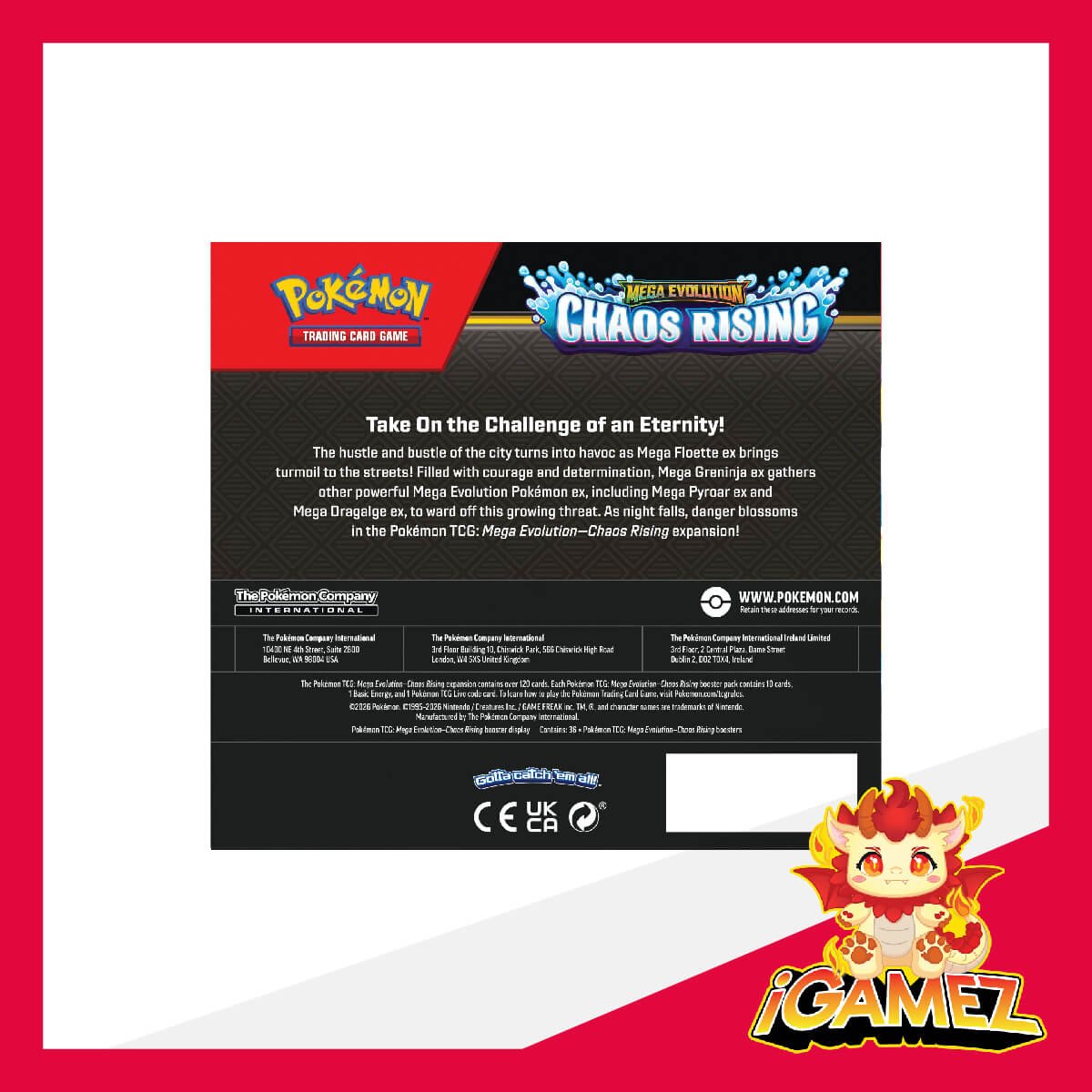 Get your Pokémon ME04 Chaos Rising products now at iGamez in Kulim. Shop authentic booster boxes, sleeve packs, and checklane blisters with fast nationwide shipping across Malaysia.