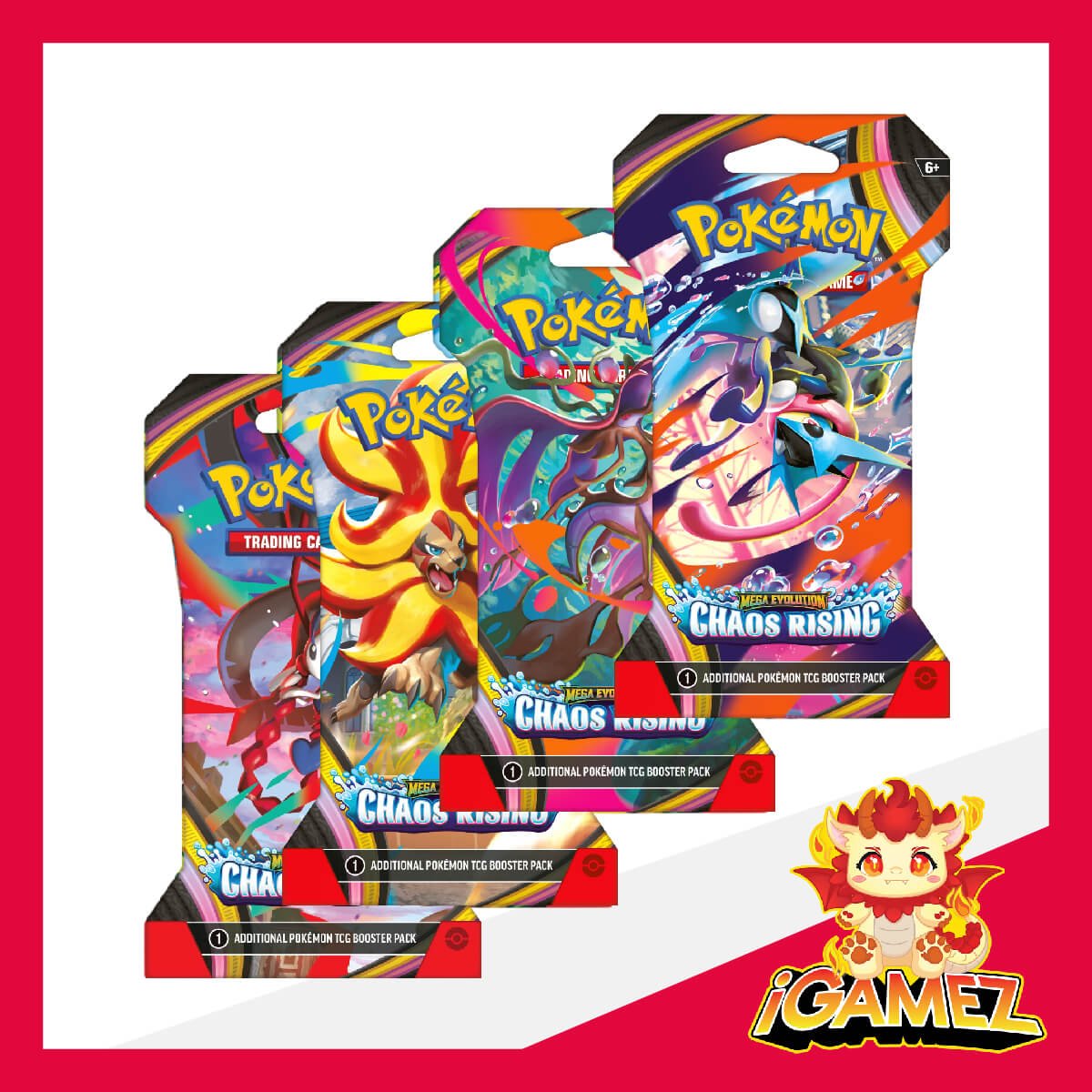 Get your Pokémon ME04 Chaos Rising Sleeved Booster Pack (10 Cards) now at iGamez in Kulim. Shop authentic booster boxes, sleeve packs, and checklane blisters with fast nationwide shipping across Malaysia.