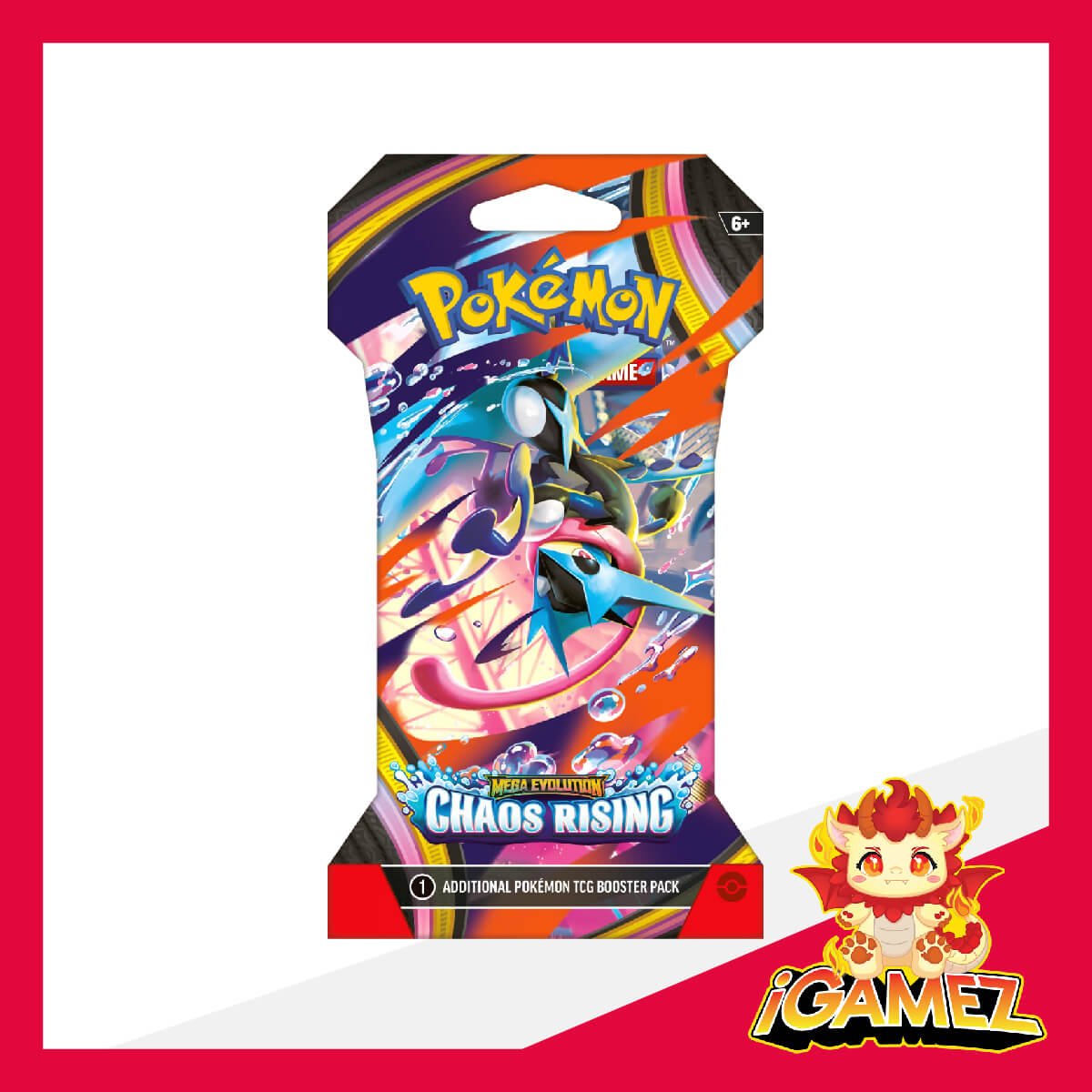 Get your Pokémon ME04 Chaos Rising Sleeved Booster Pack (10 Cards) now at iGamez in Kulim. Shop authentic booster boxes, sleeve packs, and checklane blisters with fast nationwide shipping across Malaysia.