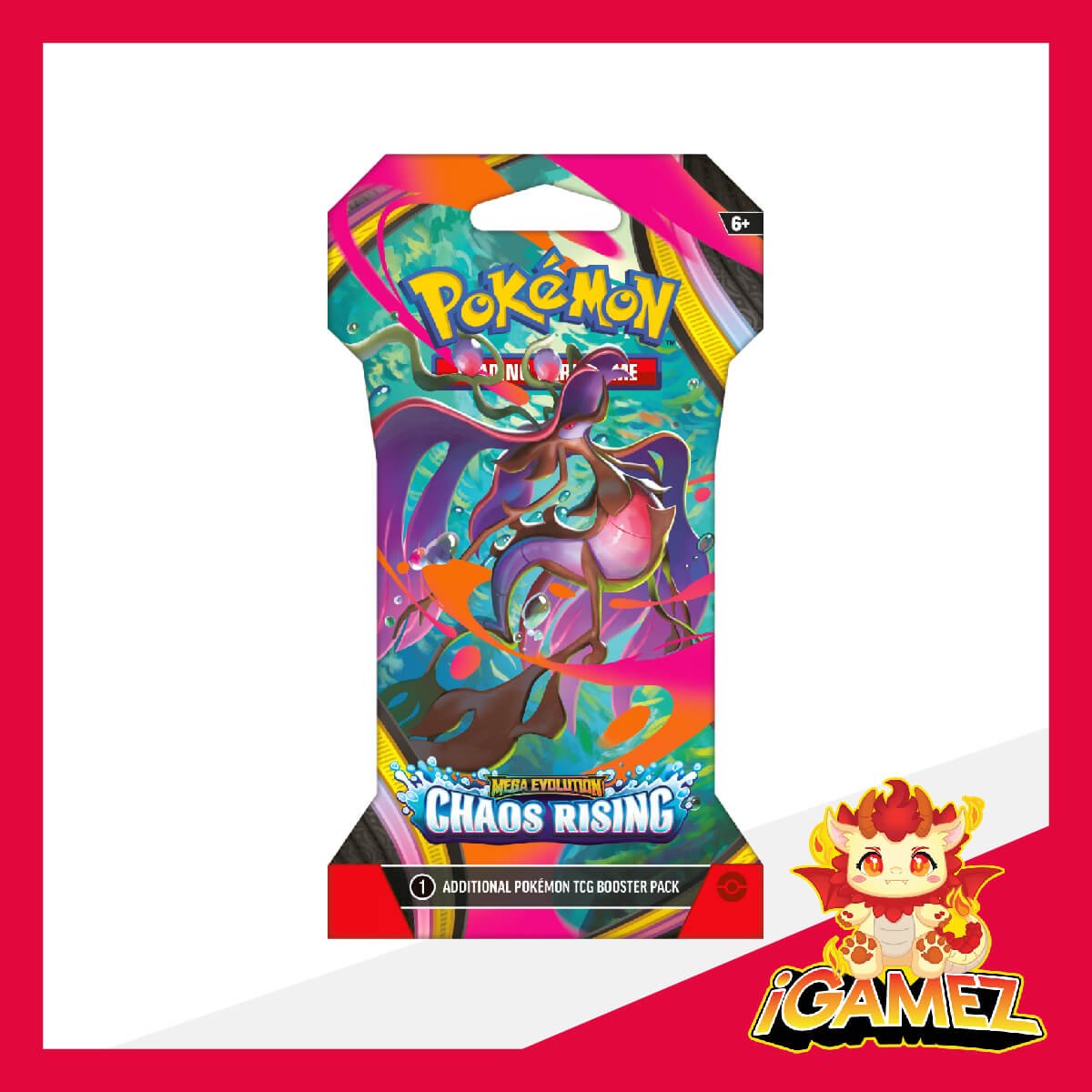 Get your Pokémon ME04 Chaos Rising Sleeved Booster Pack (10 Cards) now at iGamez in Kulim. Shop authentic booster boxes, sleeve packs, and checklane blisters with fast nationwide shipping across Malaysia.