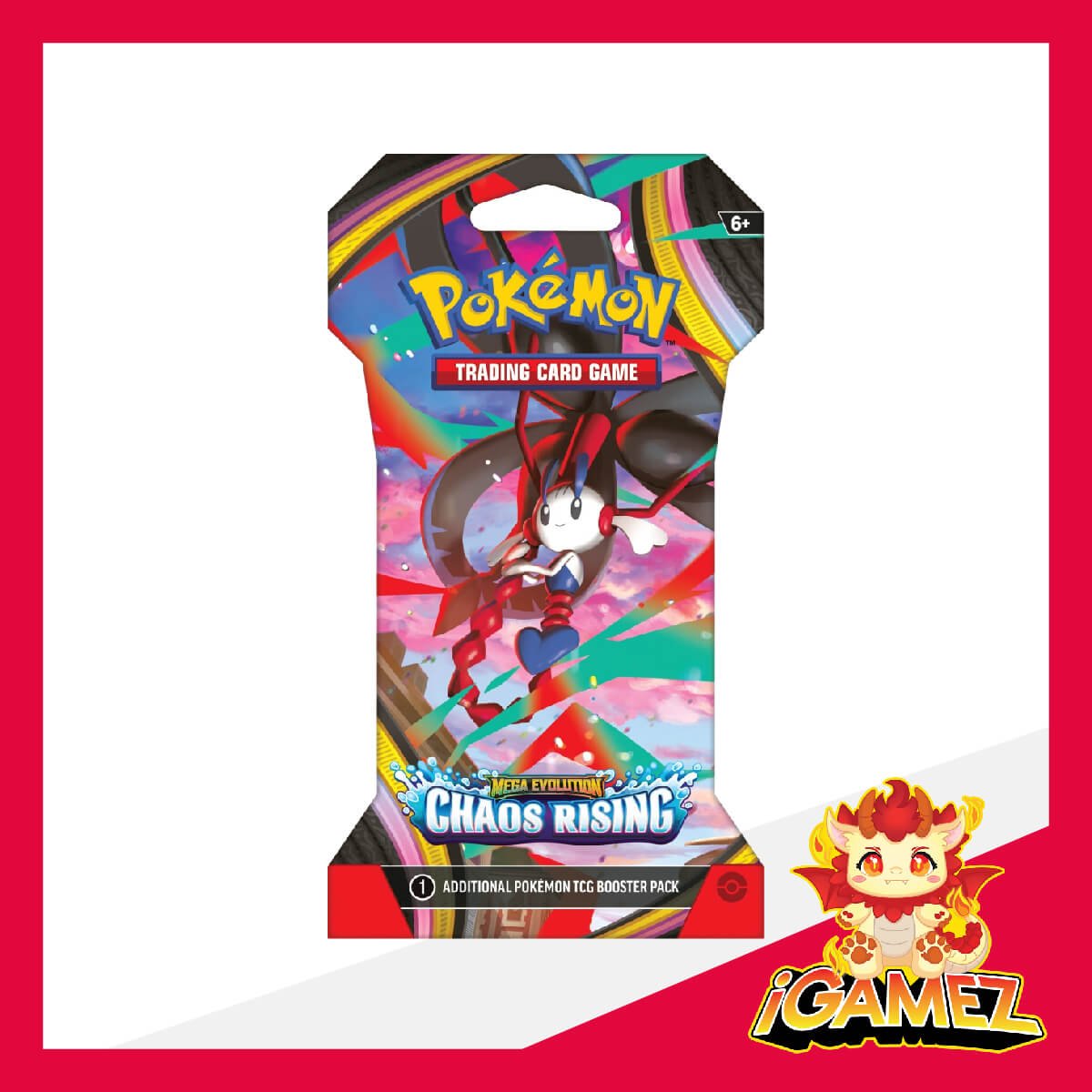 Get your Pokémon ME04 Chaos Rising Sleeved Booster Pack (10 Cards) now at iGamez in Kulim. Shop authentic booster boxes, sleeve packs, and checklane blisters with fast nationwide shipping across Malaysia.