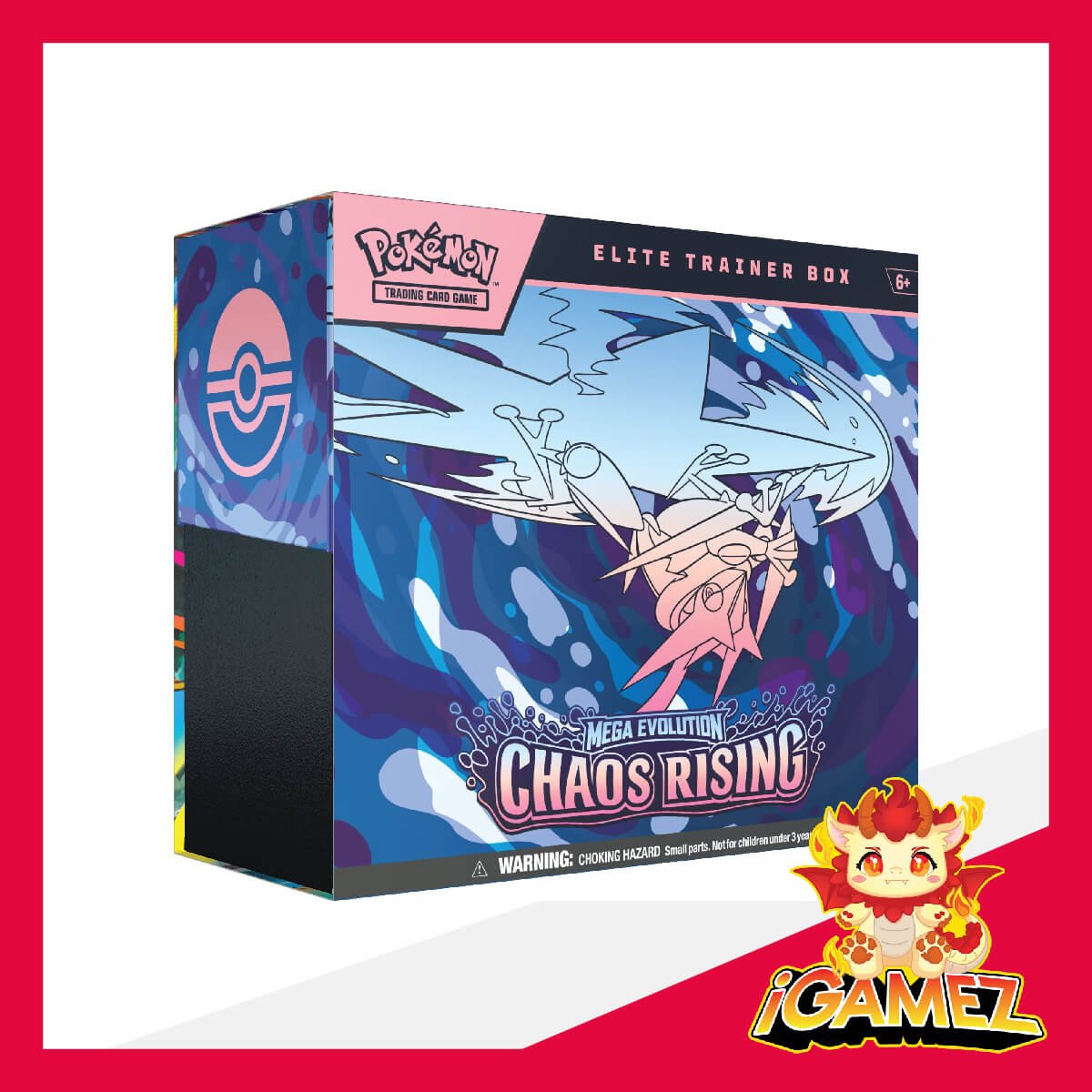 Get your Pokémon ME04 Chaos Rising Elite Trainer Box now at iGamez in Kulim. Shop authentic booster boxes, sleeve packs, and checklane blisters with fast nationwide shipping across Malaysia.