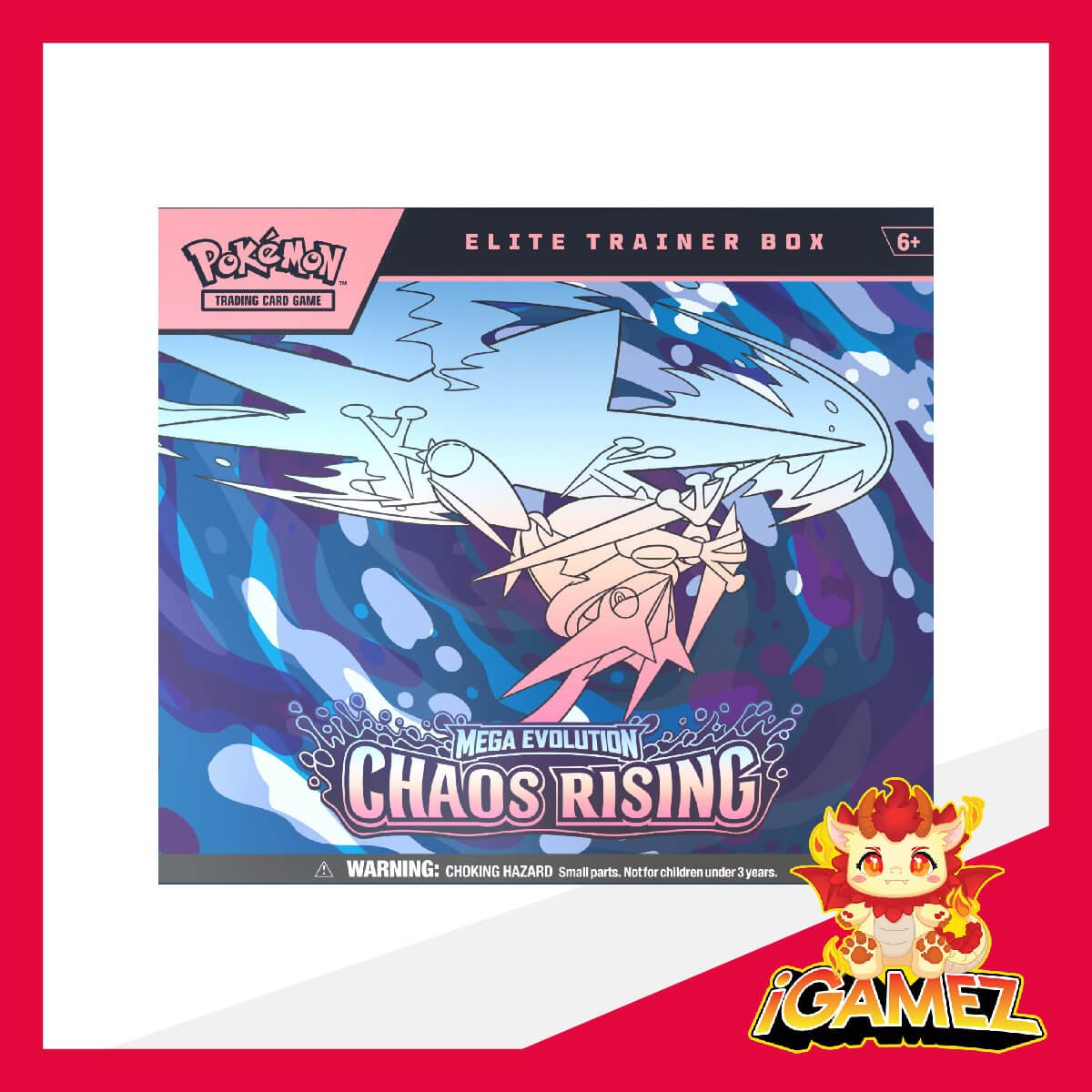 Get your Pokémon ME04 Chaos Rising Elite Trainer Box now at iGamez in Kulim. Shop authentic booster boxes, sleeve packs, and checklane blisters with fast nationwide shipping across Malaysia.