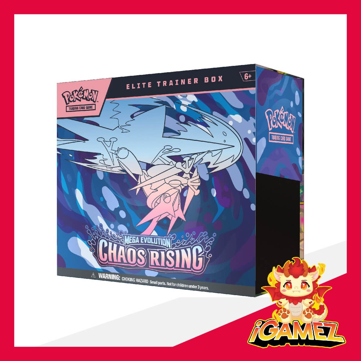 Get your Pokémon ME04 Chaos Rising Elite Trainer Box now at iGamez in Kulim. Shop authentic booster boxes, sleeve packs, and checklane blisters with fast nationwide shipping across Malaysia.