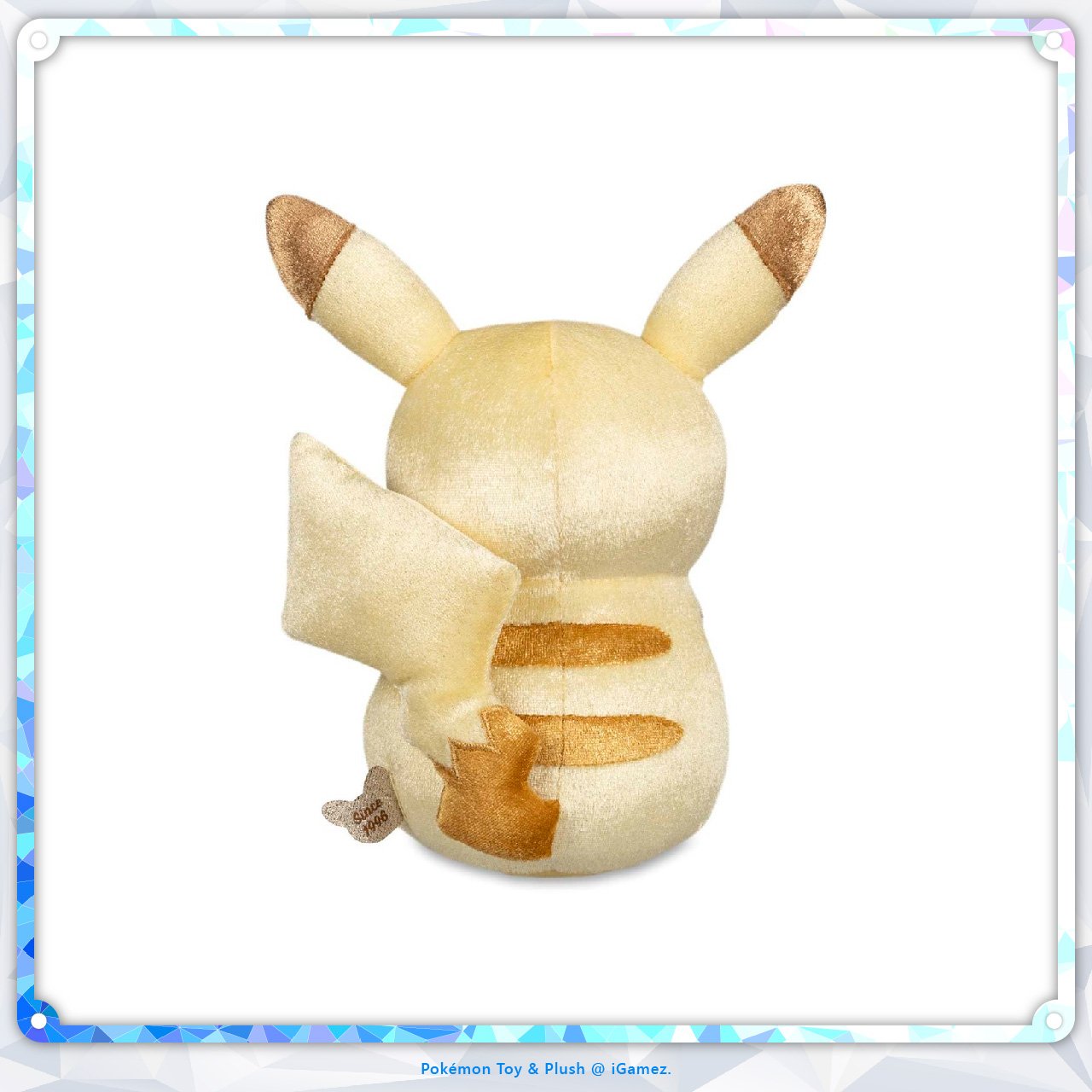 Celebrate 30 years of Pokémon with the Pikachu 30th Celebration Gold Plush. Featuring a special gold anniversary design, this collectible plush is a must-have for Pokémon fans and collectors.