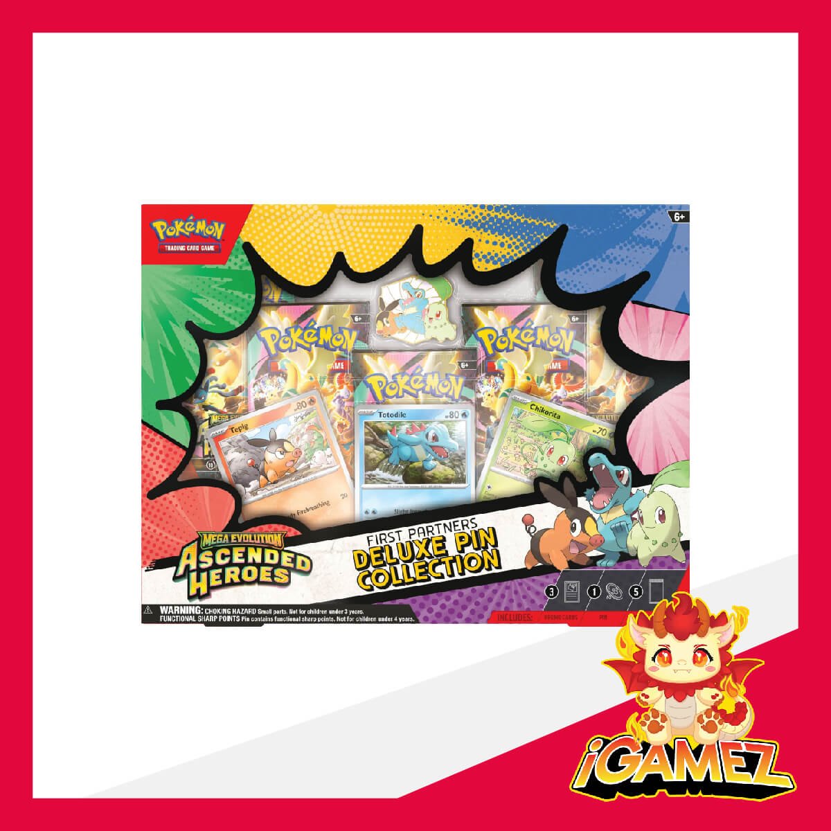 Get your Pokémon Ascended Heroes First Partners Deluxe Pin Collection now at iGamez in Kulim. Shop authentic booster boxes, sleeve packs, and checklane blisters with fast nationwide shipping across Malaysia.