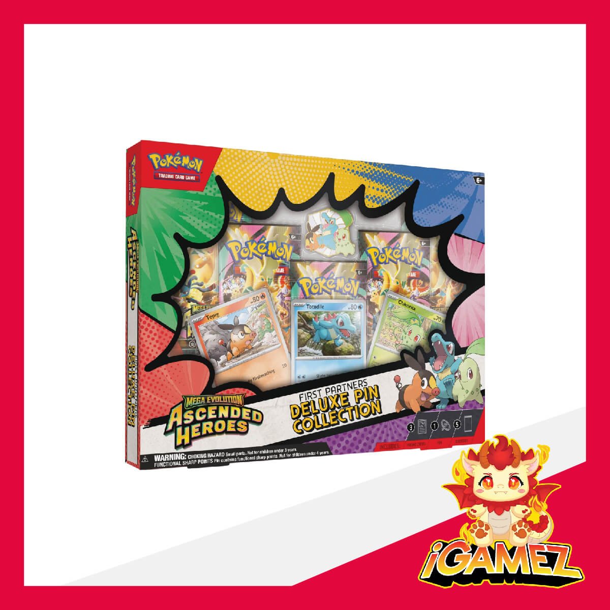 Get your Pokémon Ascended Heroes First Partners Deluxe Pin Collection now at iGamez in Kulim. Shop authentic booster boxes, sleeve packs, and checklane blisters with fast nationwide shipping across Malaysia.