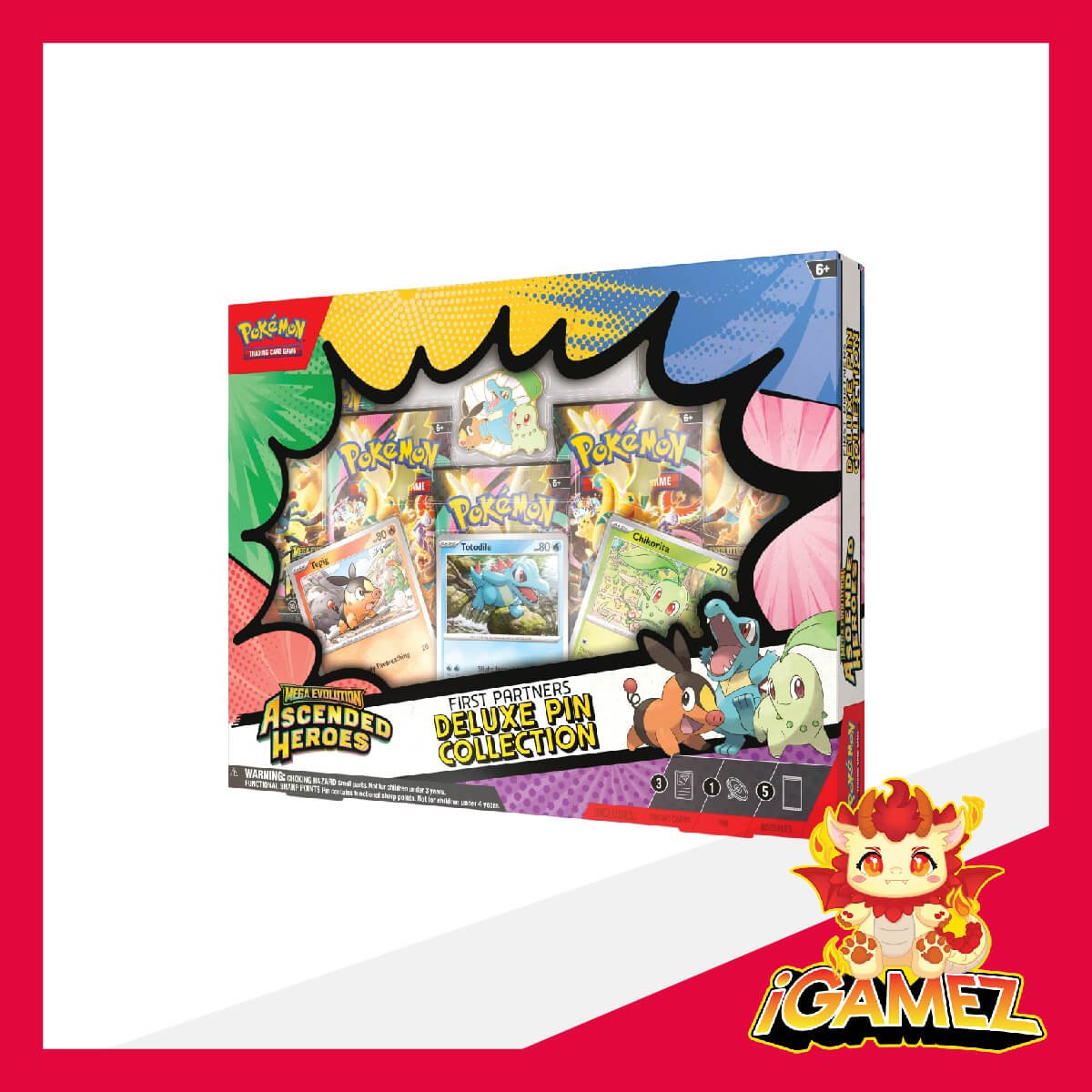 Get your Pokémon Ascended Heroes First Partners Deluxe Pin Collection now at iGamez in Kulim. Shop authentic booster boxes, sleeve packs, and checklane blisters with fast nationwide shipping across Malaysia.