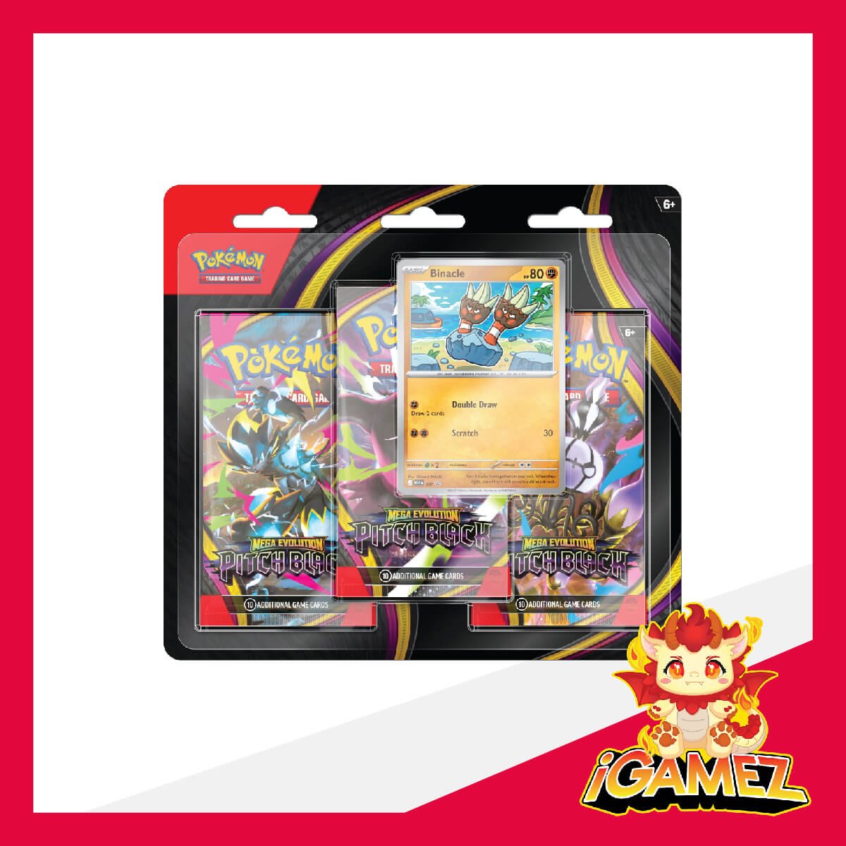 Get your Pokémon ME05 Pitch Black 3 Packs Blister now at iGamez in Kulim. Shop authentic booster boxes, sleeve packs, and checklane blisters with fast nationwide shipping across Malaysia.