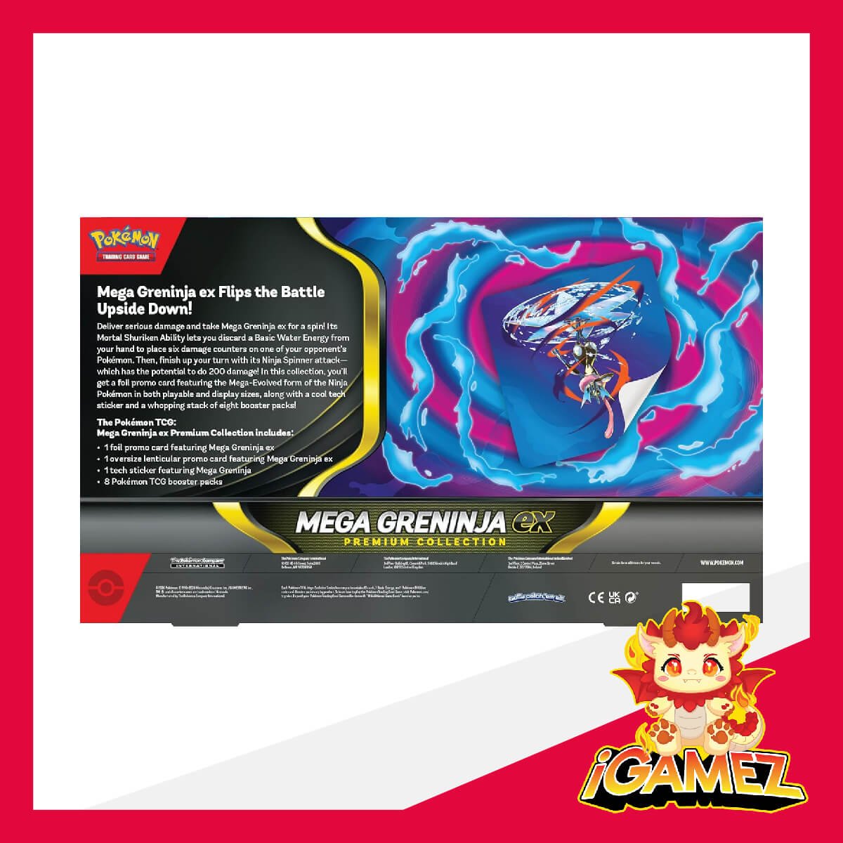 Get your Pokémon Mega Greninja ex Premium Collection now at iGamez in Kulim. Shop authentic booster boxes, sleeve packs, and checklane blisters with fast nationwide shipping across Malaysia.