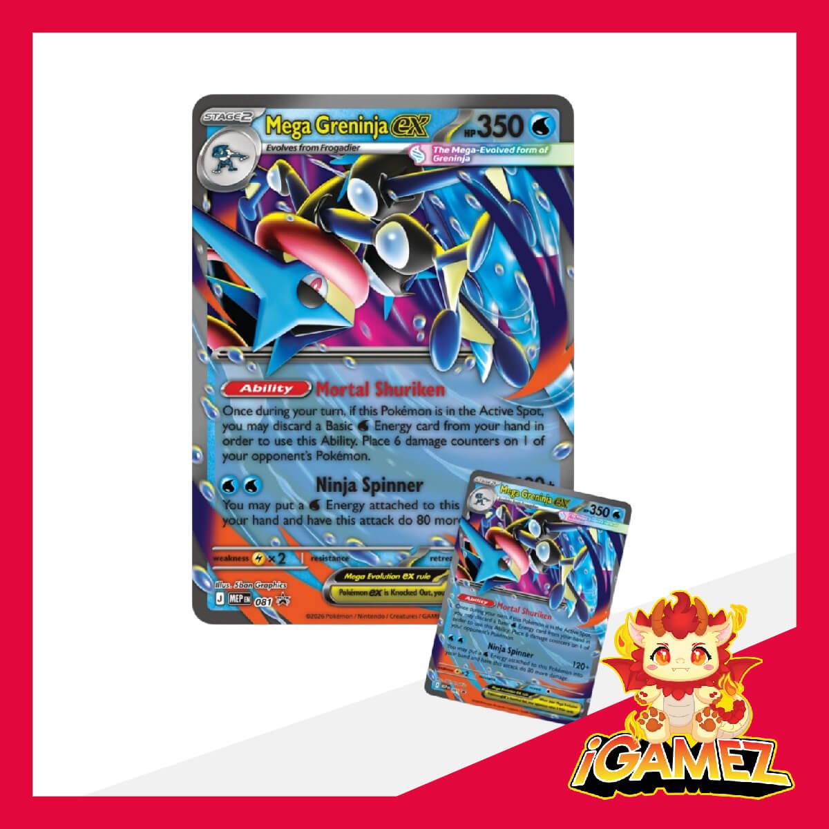 Get your Pokémon Mega Greninja ex Premium Collection now at iGamez in Kulim. Shop authentic booster boxes, sleeve packs, and checklane blisters with fast nationwide shipping across Malaysia.