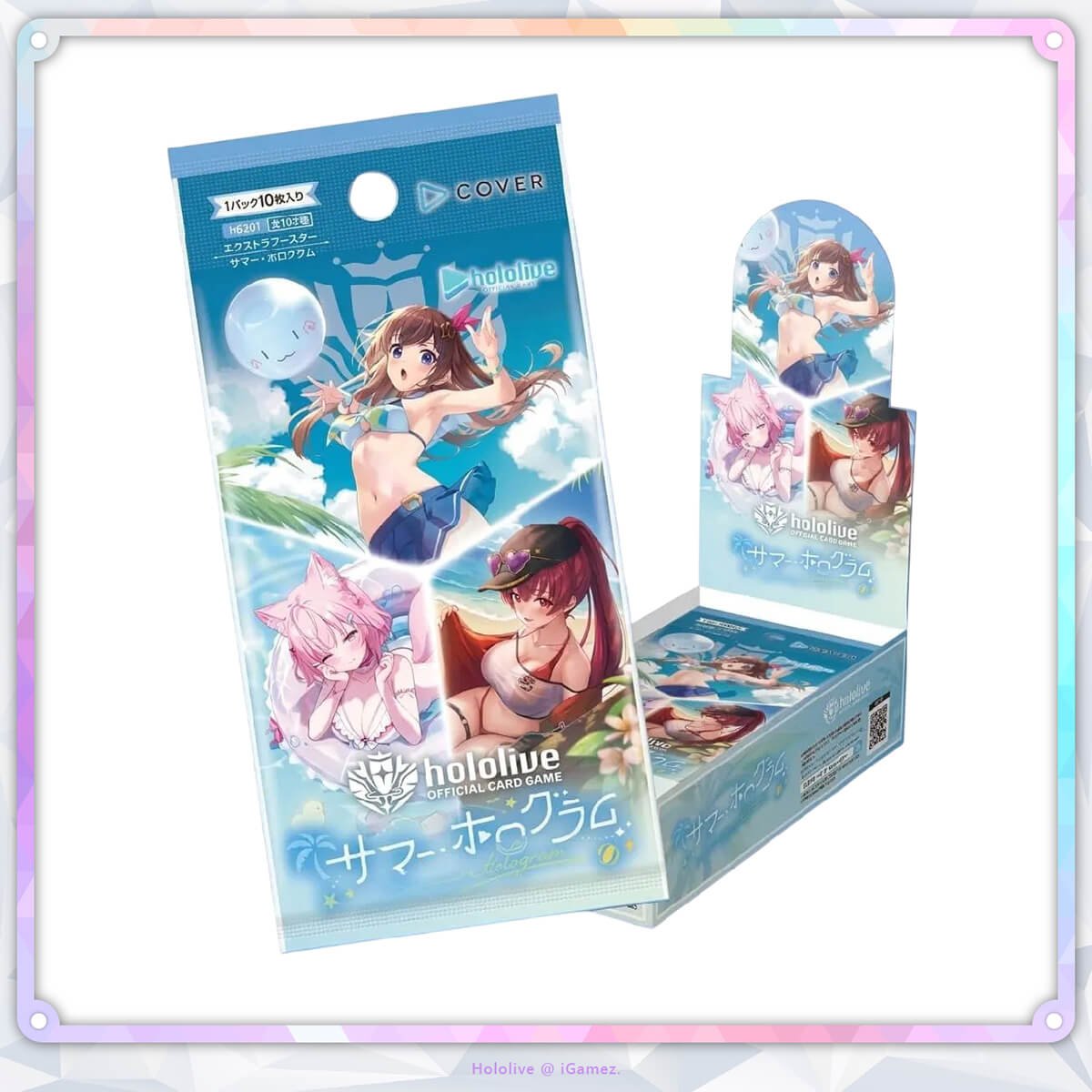 Get your hololive Official Card Game hEB01 Summer Hologram Extra Booster Box now at iGamez