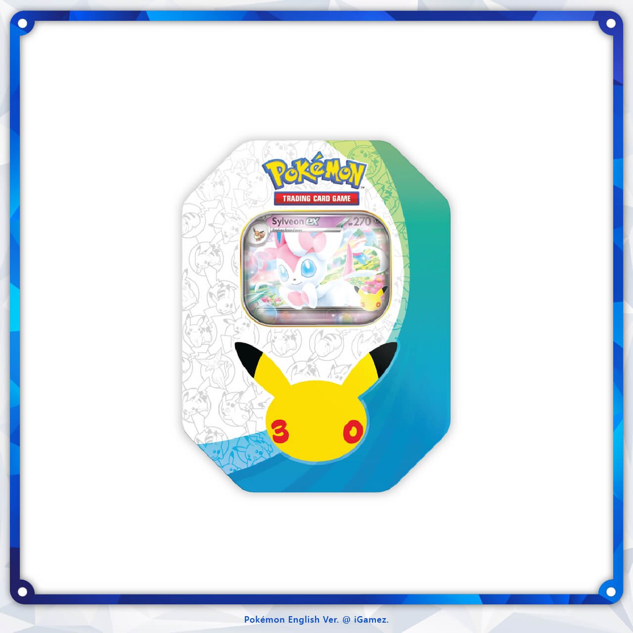 Pokémon TCG: 30th Celebration Ex Tins Assortment - Sylveon at iGamez in Kulim, Malaysia. Shop authentic booster boxes, sleeve packs, and checklane blisters with fast nationwide shipping across Malaysia.