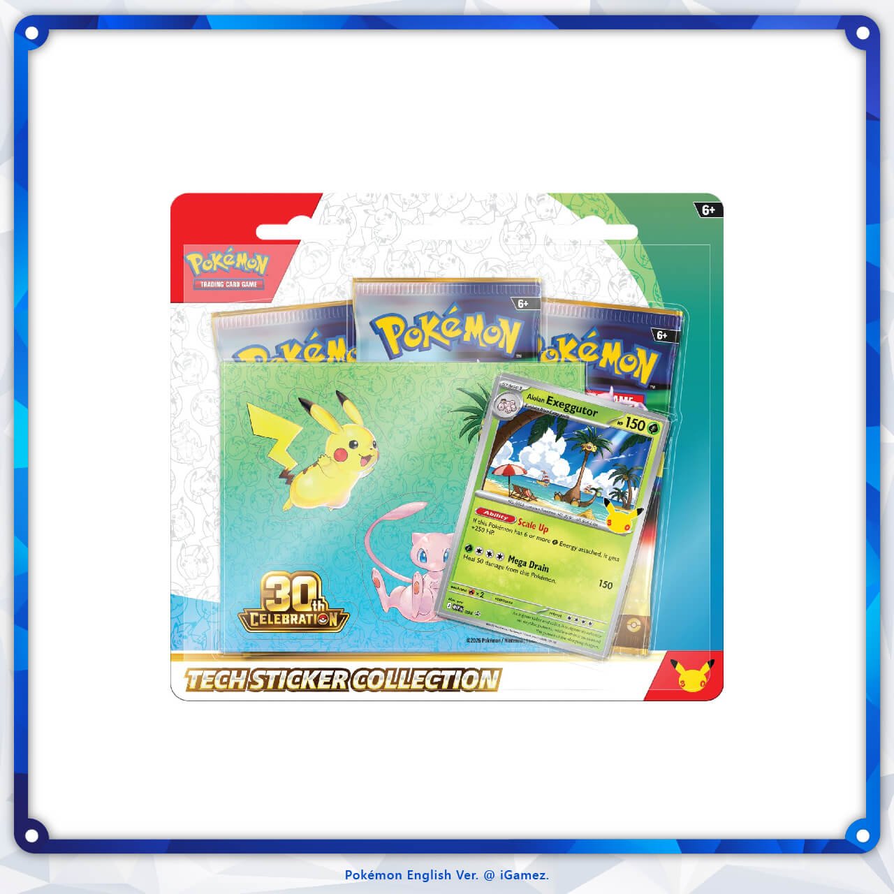 Pokémon TCG 30th Celebration Tech Sticker Collection - Alolan Exeggutor at iGamez in Kulim, Malaysia. Shop authentic booster boxes, sleeve packs, and checklane blisters with fast nationwide shipping across Malaysia.