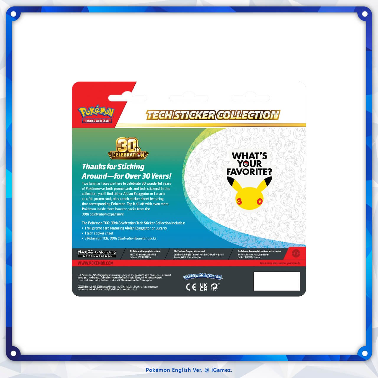 Pokémon TCG 30th Celebration Tech Sticker Collection - Alolan Exeggutor at iGamez in Kulim, Malaysia. Shop authentic booster boxes, sleeve packs, and checklane blisters with fast nationwide shipping across Malaysia.