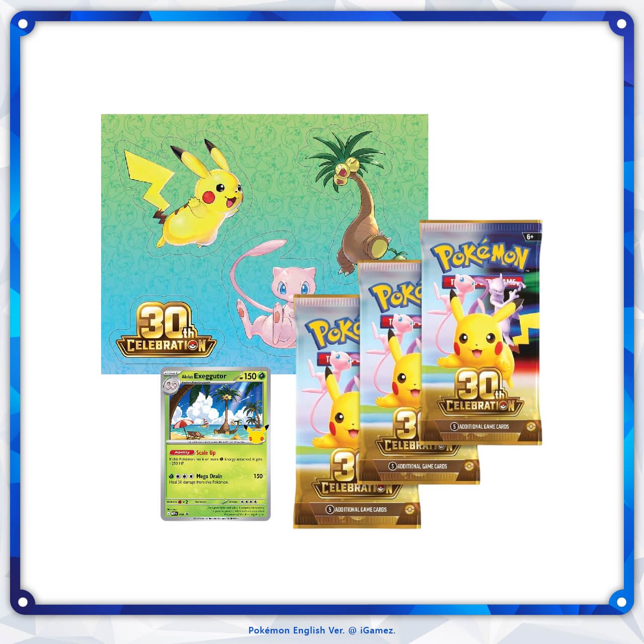 Pokémon TCG 30th Celebration Tech Sticker Collection - Alolan Exeggutor at iGamez in Kulim, Malaysia. Shop authentic booster boxes, sleeve packs, and checklane blisters with fast nationwide shipping across Malaysia.